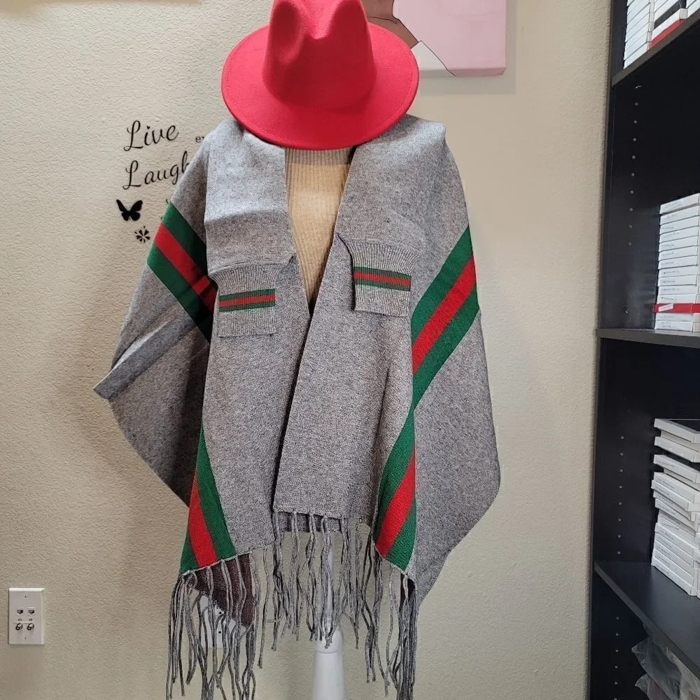 Gray- Stylish Warm Cashmere/Shawl for women